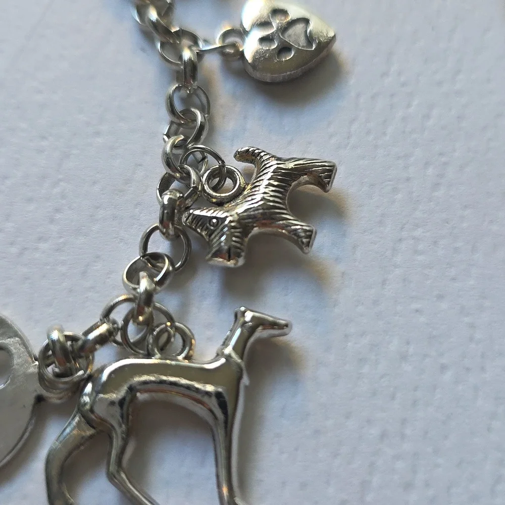 Silver Dog Charm Bracelet